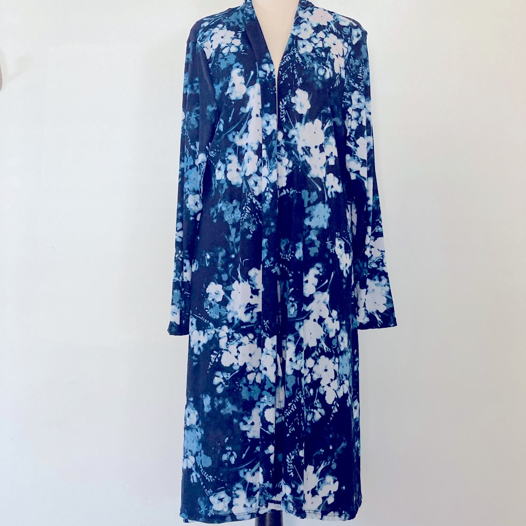 Brand New Slim Factor Floral Long Sleeve LightWeight CoverUp